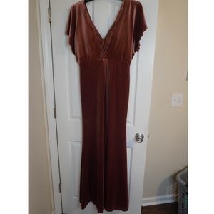 Revelry Terracotta Velvet Gwen Bridesmaids Dress